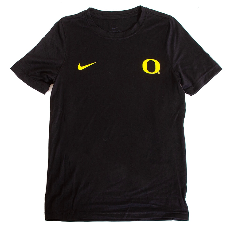 Youth Black Nike Sideline24 Dri FIT Legend Left Chest O Yellow T Shirt